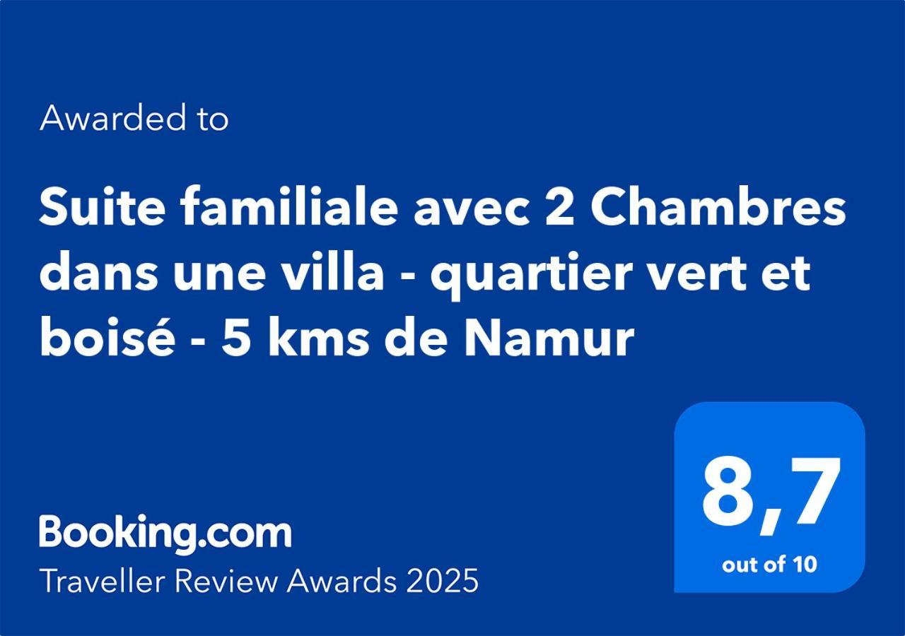 Suite Familiale Avec 2 Chambres Dans Une Villa - Quartier Vert Et Boise - 5 Kms De Namur Luaran gambar